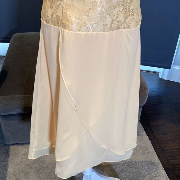 Women’s Tea Length Chiffon & Lace Dress with Matching Chiffon Jacket Size 12 - Picture 10 of 13